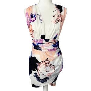 NWT, Sweetaeacia, Size 8, White & Purple Floral Open Back Mini Dress, Going Out